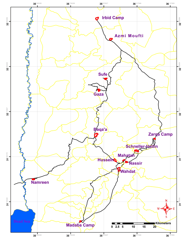 Map of Registered Refugee Camps 